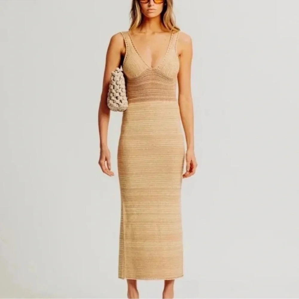 Torn by Ronny Kobo Madi Dress Sand Size L BNWT